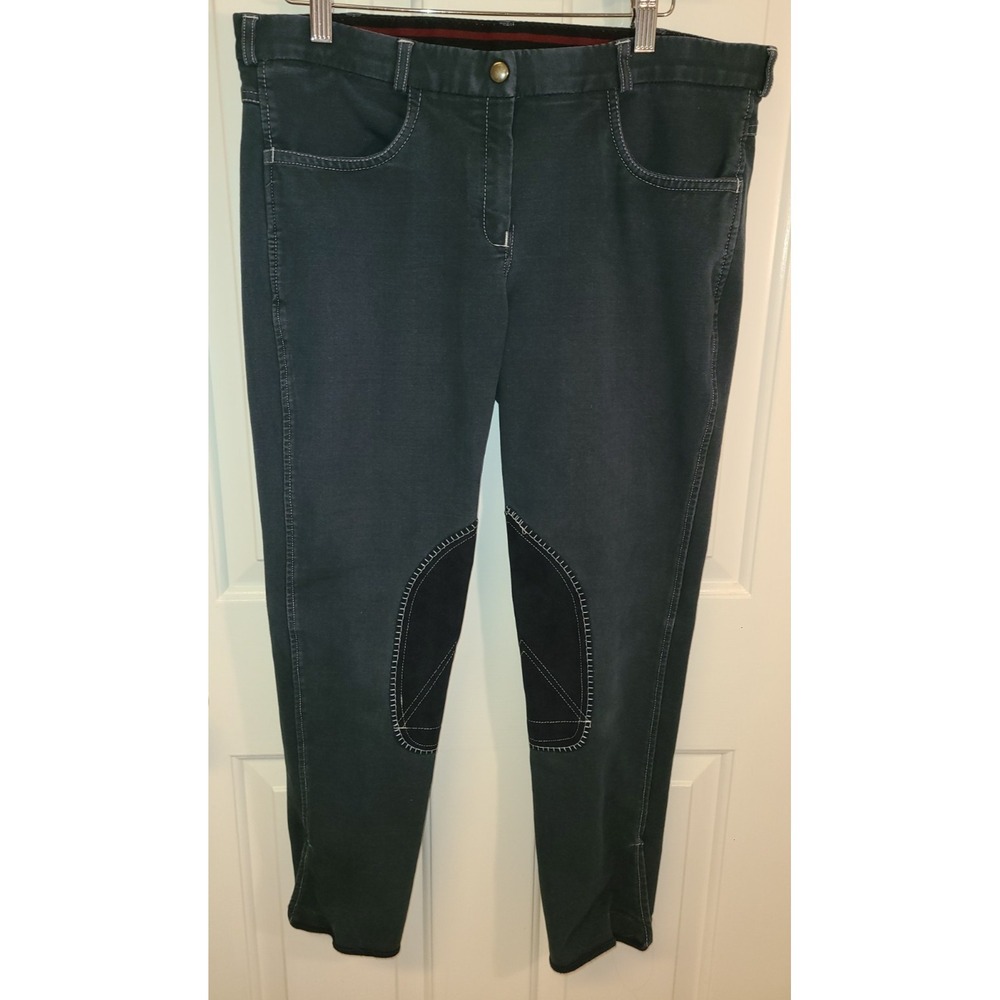 Ovation‎ Women's Euro Melange Zip Front Knee Patch Breeches 34R